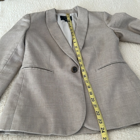 J Crew Parke Linen Blend Jacket Flax Color Size 0P - Picture 7 of 8